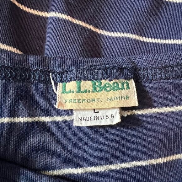 L.L.‎ Bean navy striped 3/4 sleeve dress. Size large - Picture 3 of 11